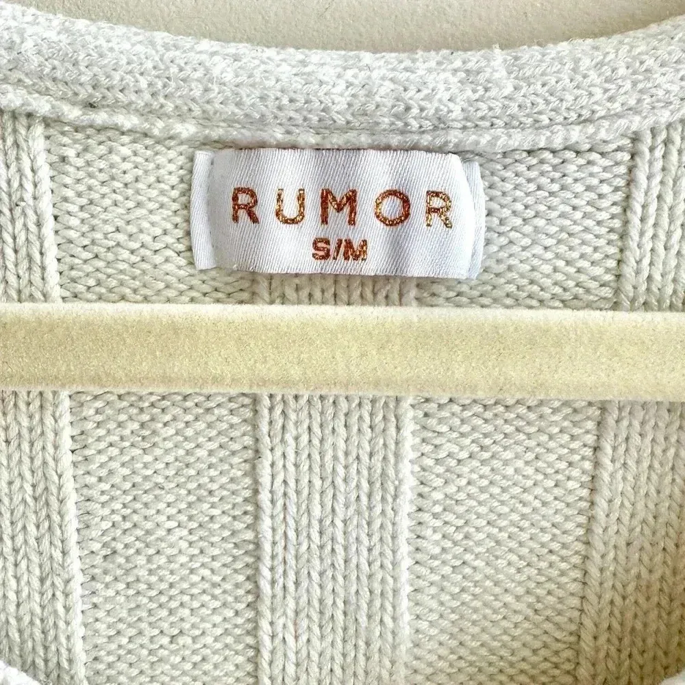 Rumor by Anthropologie Extra Cropped Long Sleeve Ribbed Sweater, S/M, Cardigan - Image 7