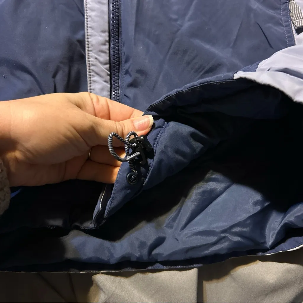 Columbia dark purple, white, lavender fleece lined full zip colorblock coat Med - Image 5