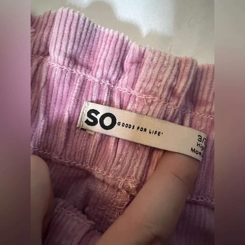 SO Goods For Life Pink Corduroy High Waisted Shorts - Image 3