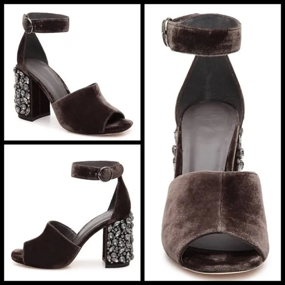 💕JOIE💕 Lafayette Velvet Heel Sandal In Coal - Image 2