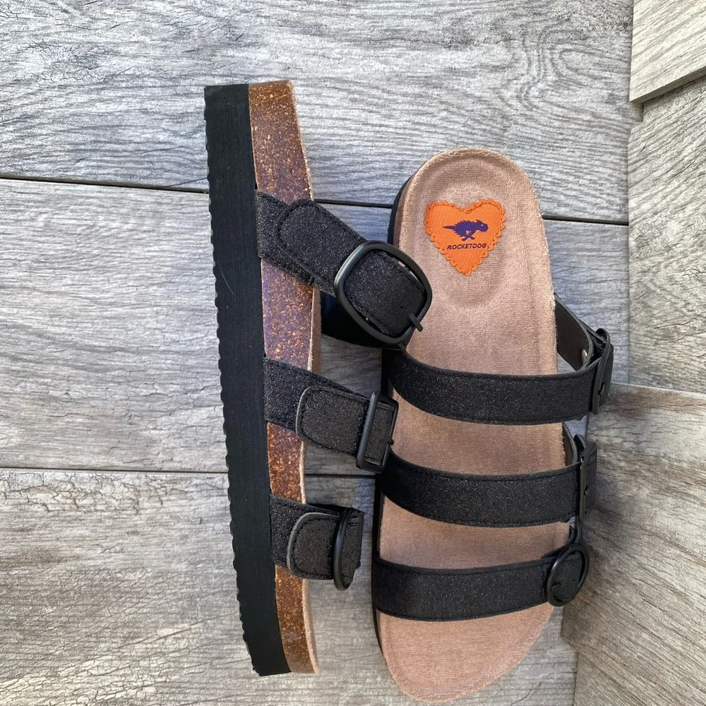 Rocket Dog Women's Black Glitter  Slide Sandal Size 11 - Image 8