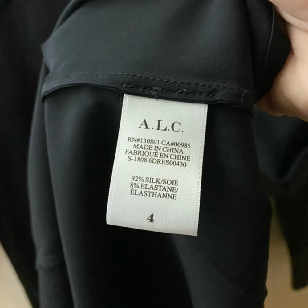 NWOT A.L.C. Rora Silk Black Mini Dress ( 4 )‎ - Image 4