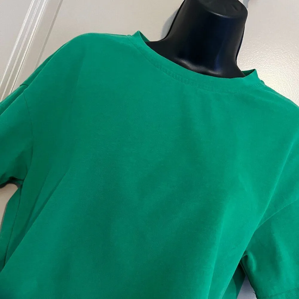 Women's Small Cider Green Crop Top - Image 2