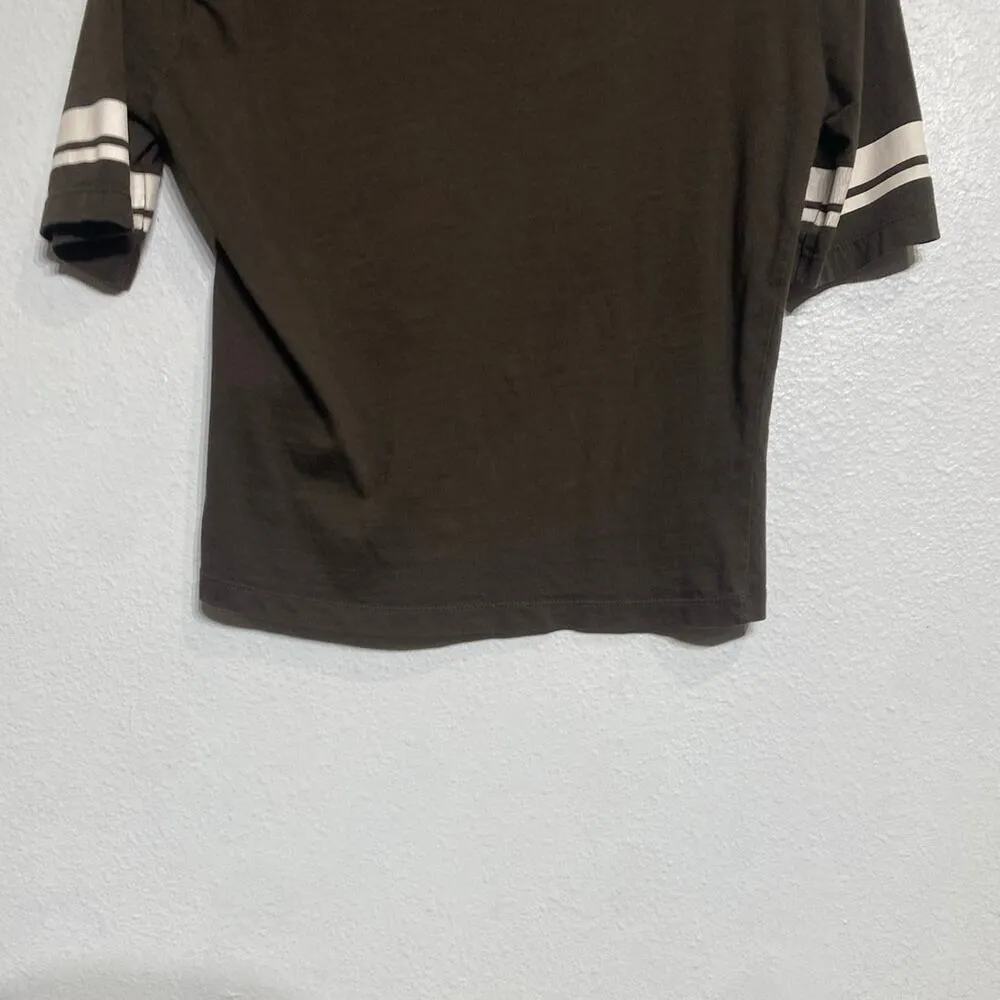Zara Brown Short Sleeve Graphic Tee Sz M - Image 7