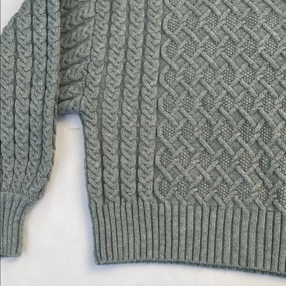 Truth by Republic Chunky Knit Turtleneck Sweater with Cable Pattern Small Gray Size undefined - Image 7