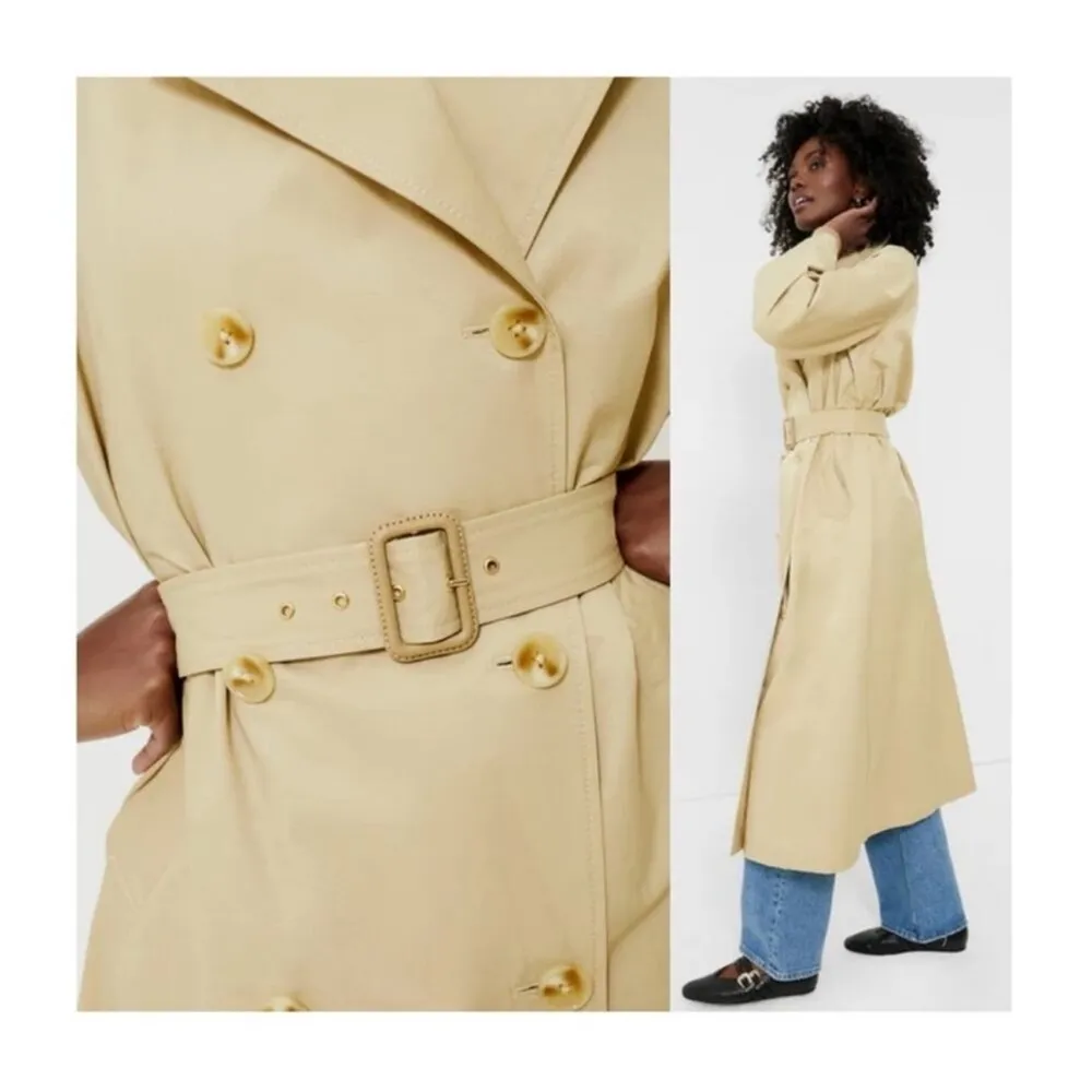 Tuckernuck Elaine Trench Coat XXL NWT Khaki Long Belted Double Breasted Classic - Image 3