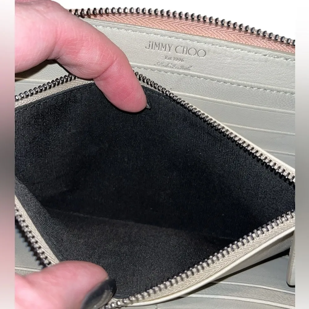 Jimmy Choo Authentic Star-Studded Light Pink Wallet - Image 12