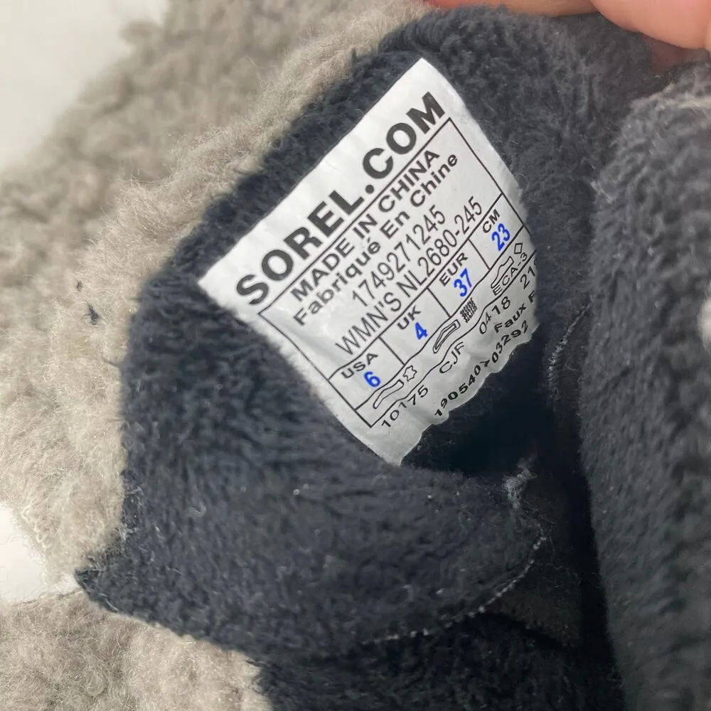 Sorel  Emelie Combat Winter Shearling Leather Tall Boots Size 6 - Image 9