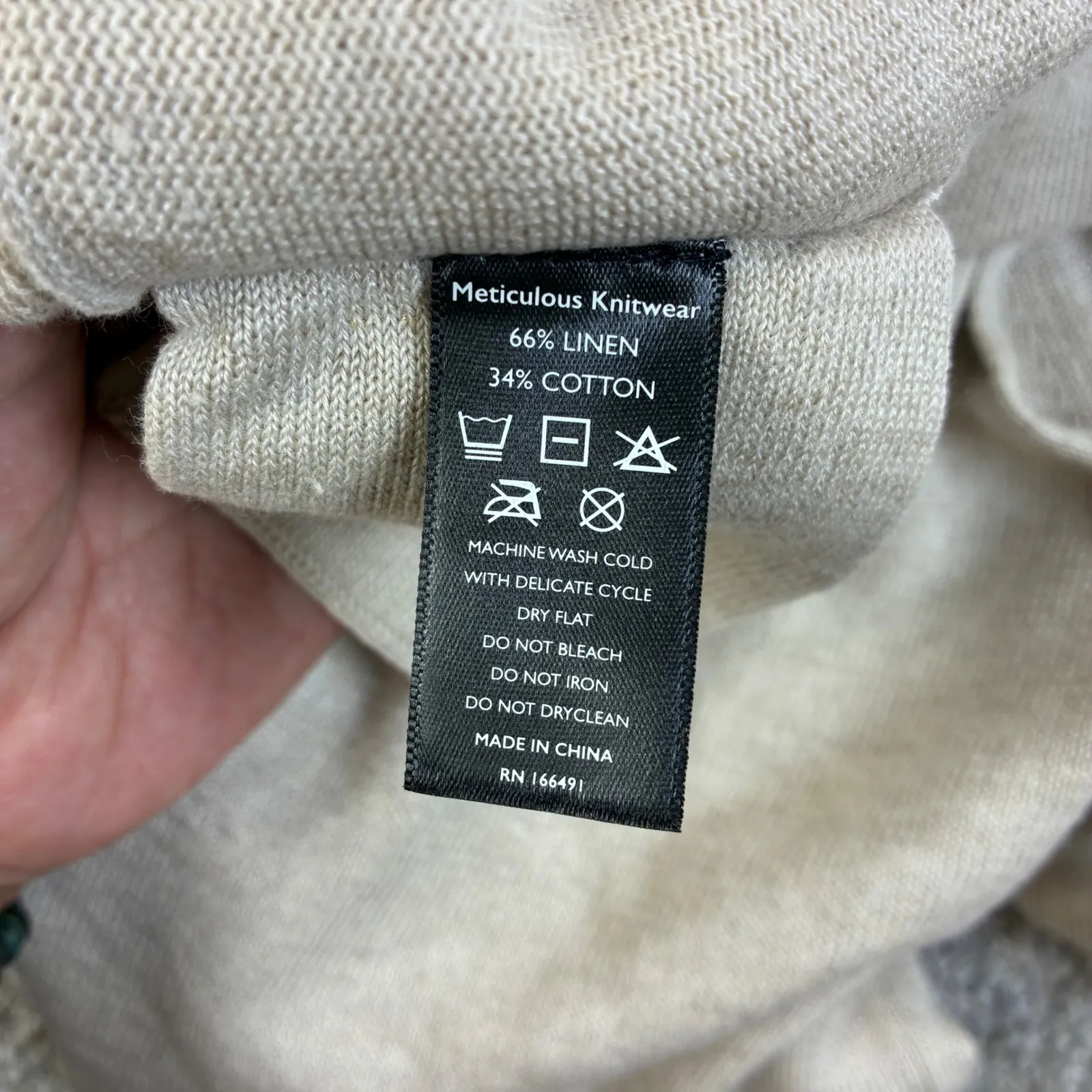 Meticulous Knitwear Womens M Tan Linen Blend Knit Lounge Shorts Pockets Comfort Size M - Image 8