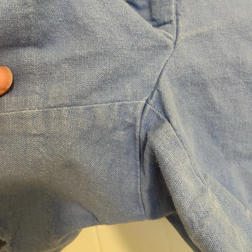 J Crew women’s pale blue scalloped linen blend short shorts lightweight casual 6 - Image 3