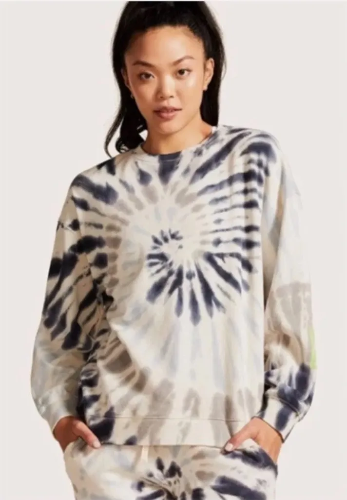 Peloton Sweatshirt Blue Tie Dye Large Pullover Crewneck Shirt Warmup Gear - Image 1