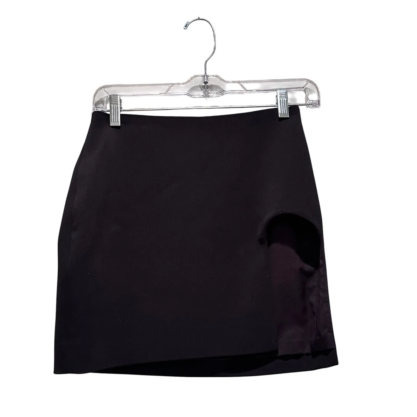 NWT Monot Black Round Slit Mini Skirt Size 0 Going Out Party Clubwear Mob Wife - Image 2