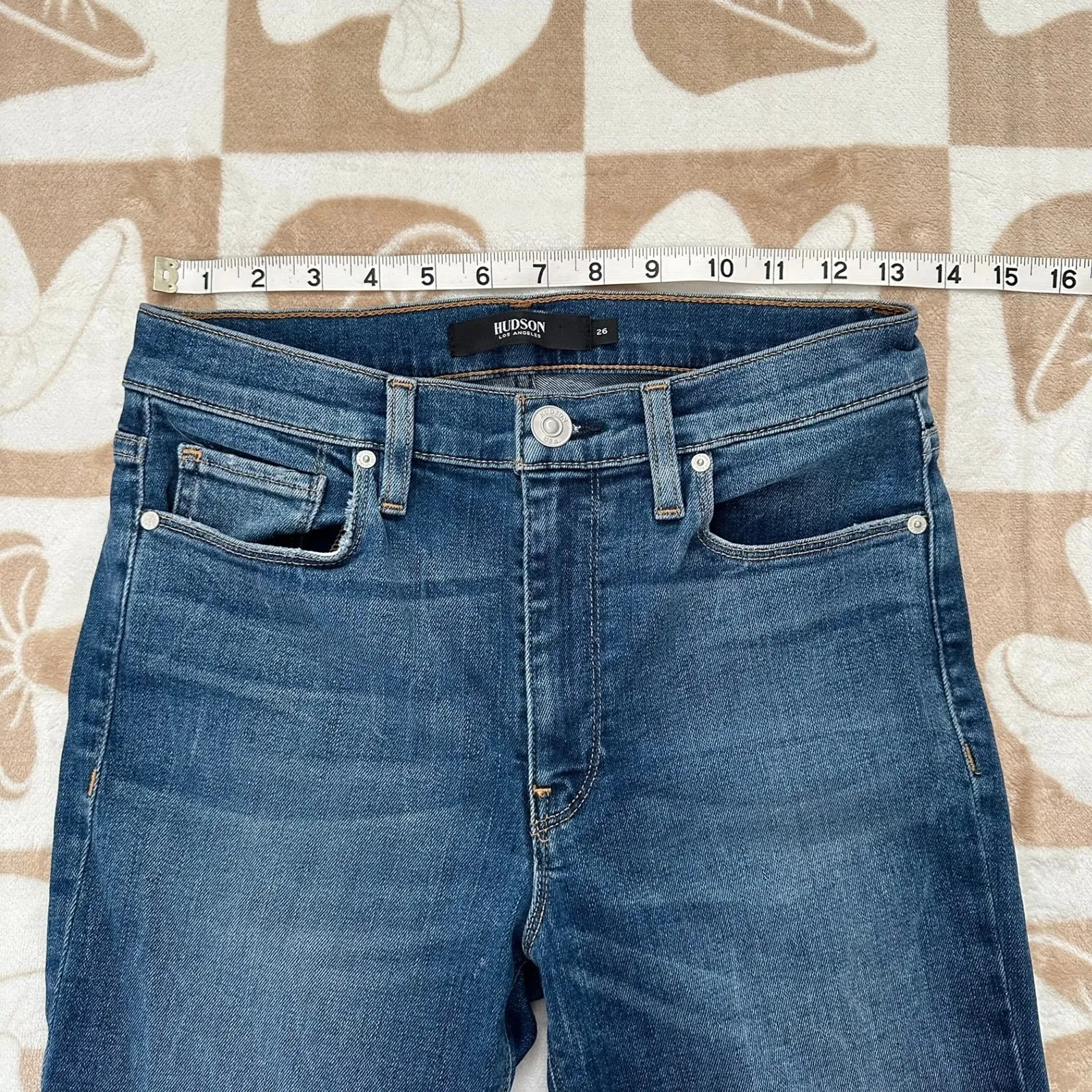Hudson Barbara Super Skinny Jeans Raw Hem High Rise Denim Size 26‎ - Image 9