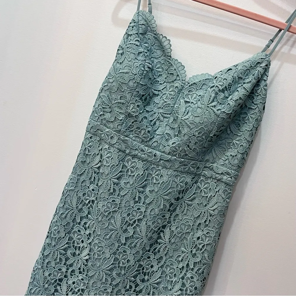 J. Crew midi dress lace sage green teal size 2 - Image 3