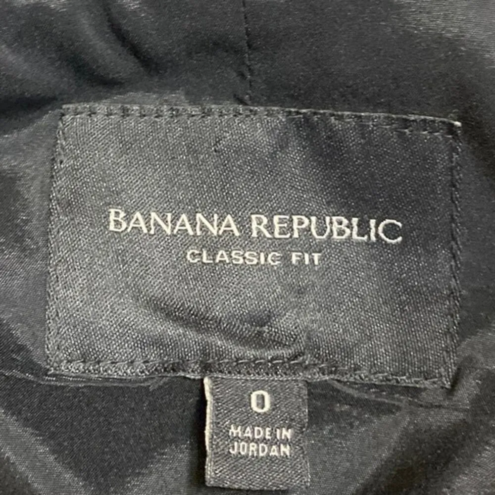 Banana Republic Women's Black Wool Long Sleeve Classic Fit Blazer Coat Jacket 0 - Image 3