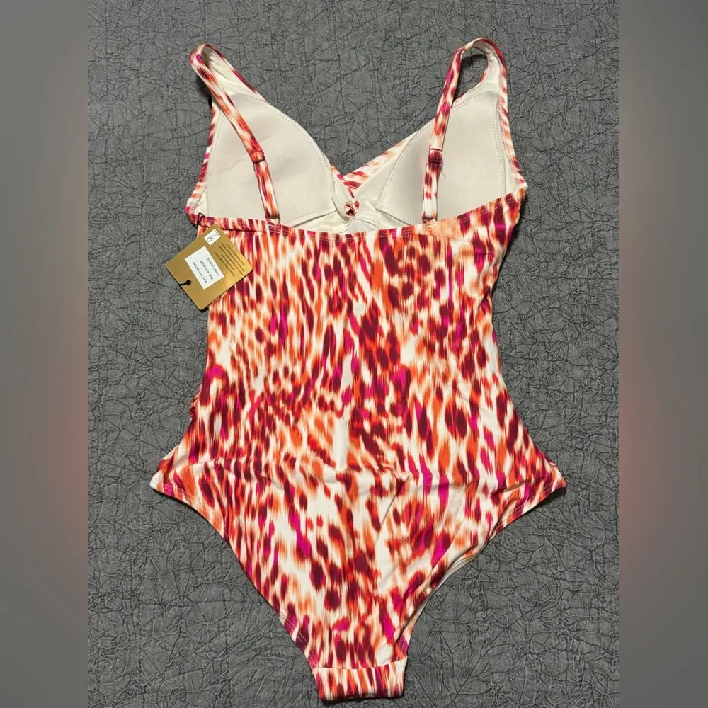 Nip Tuck Swim Tribal Skin Rita One Piece Swimsuit US 8 Red - Image 6