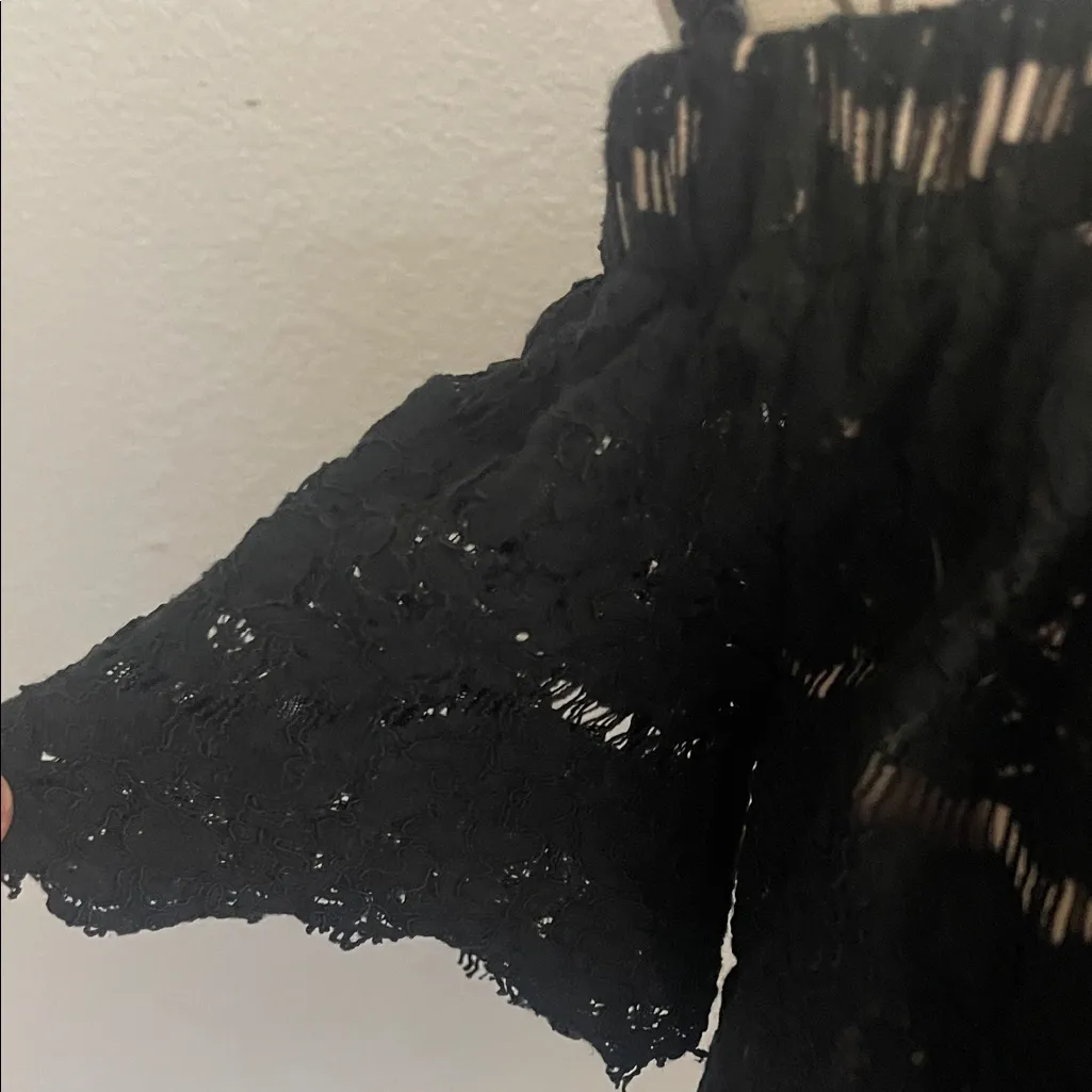 love, Fire Black Lace Off-Shoulder Crop Top - Image 4