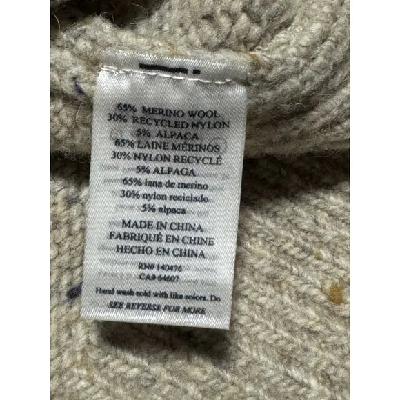 Faherty Womens XL Sweater Boone Oatcake Merino Wool Alpaca Tan Knit Tuckernuck - Image 9