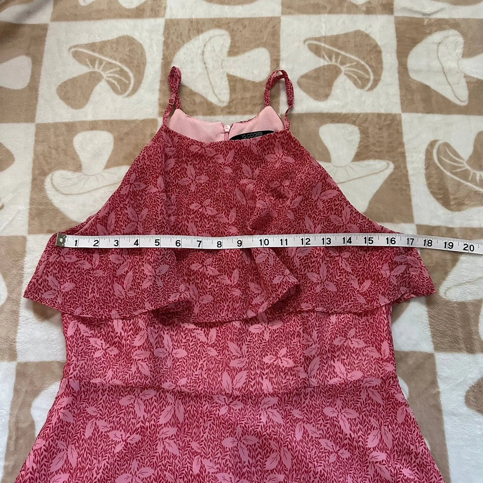 19 COOPER Floral Print Red Pink Summer Dress Size‎ M - Image 7