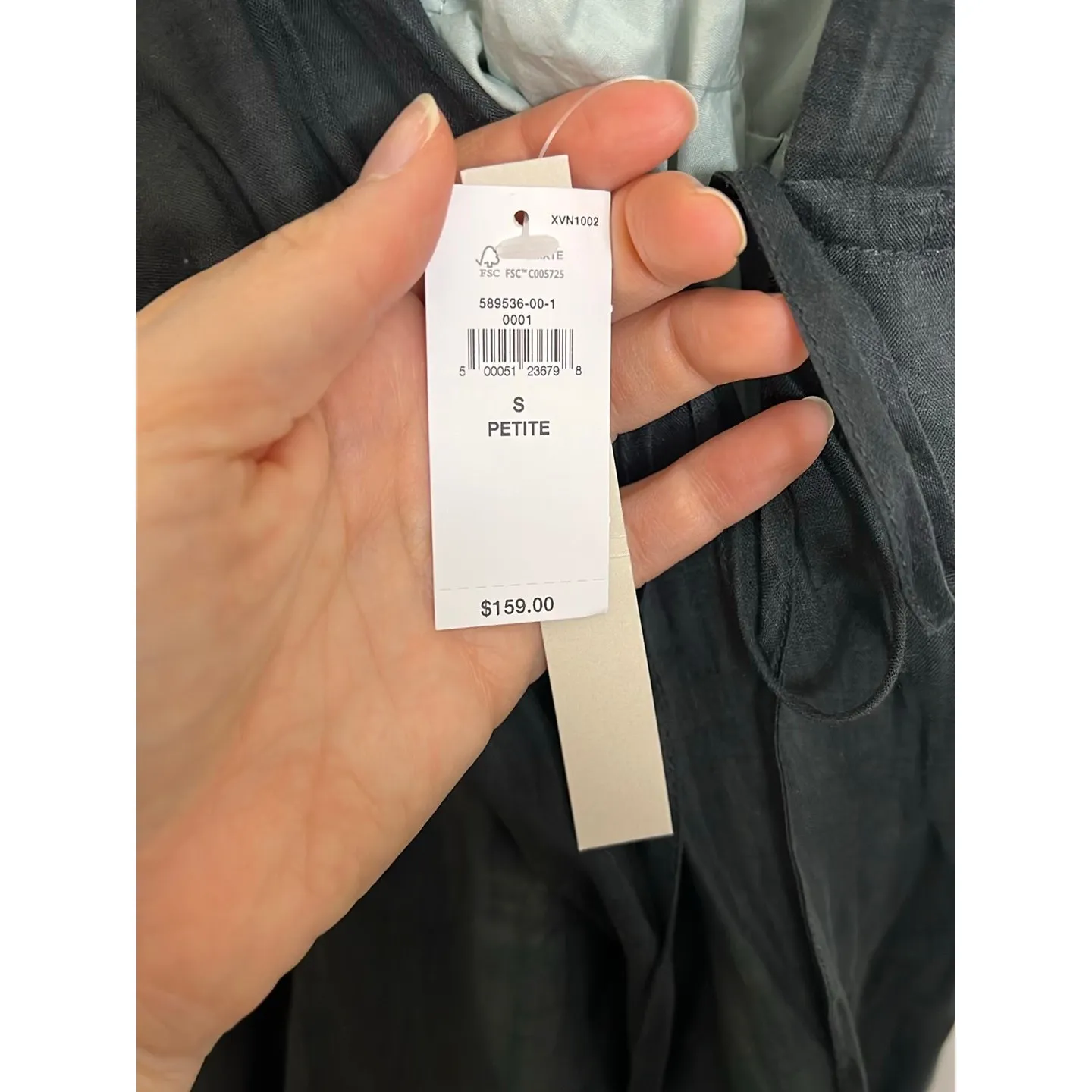 Banana Republic Dress Womens PS Turtle Green Ramie Tiered Maxi NWT Tie Front - Image 5