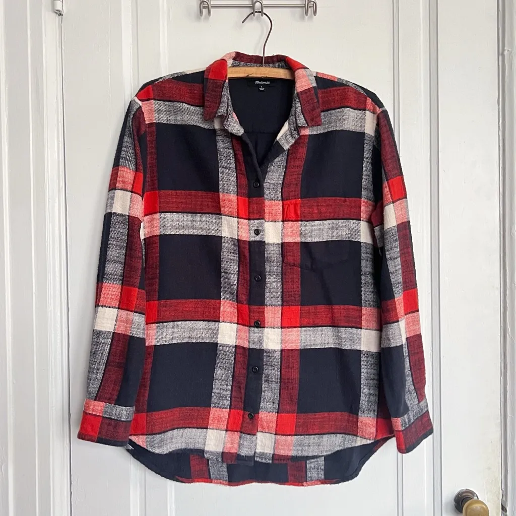 Madewell • Oversized Ex-Boyfriend Shirt in Charlie Check Cinnamon plaid flannel - Image 2