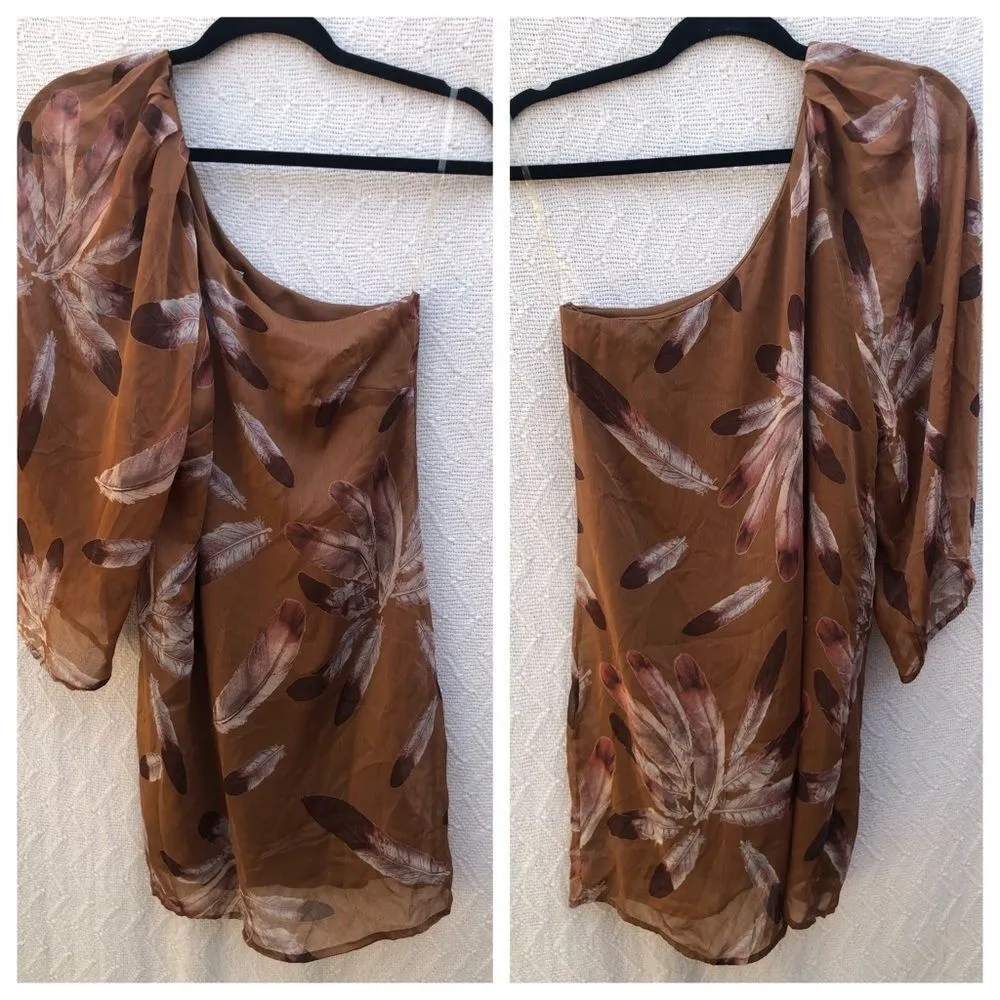 Hello Miss One‎ Sleeve Dress Feather Print - Image 7