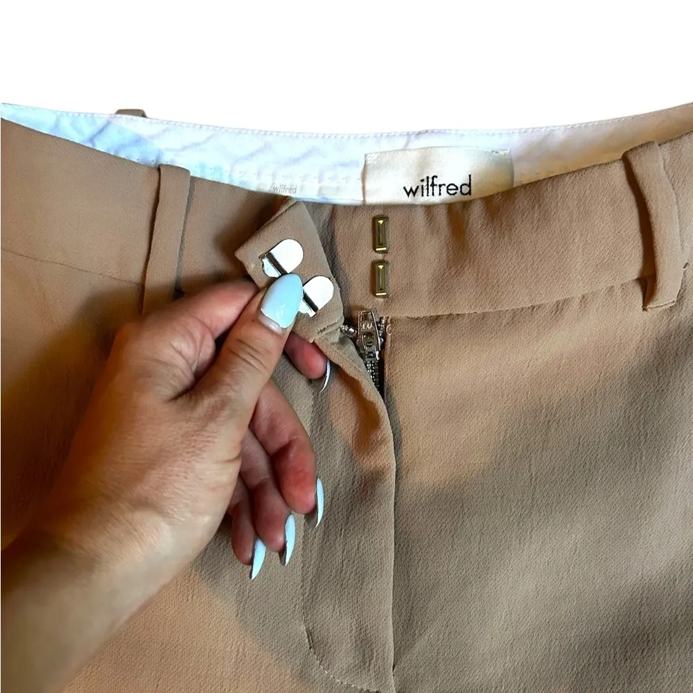 Wilfred Aritiza trouser pants The Effortless Pant Camel Size 0 Wide Leg - Image 3