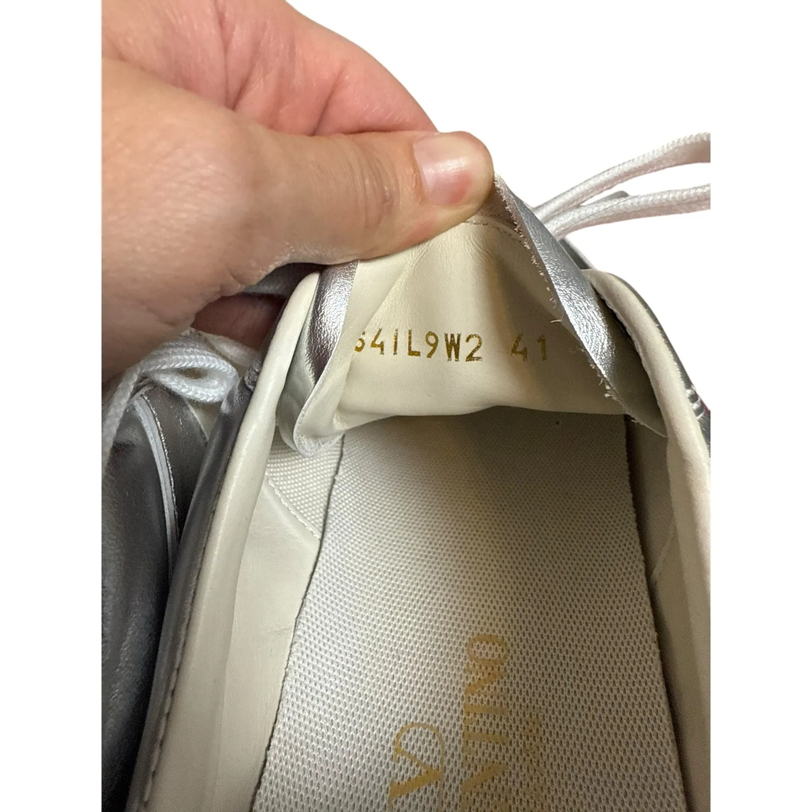 Valentino Garavani Upvillage Metallic Silver Low Top Sneakers 10.5 - Image 14