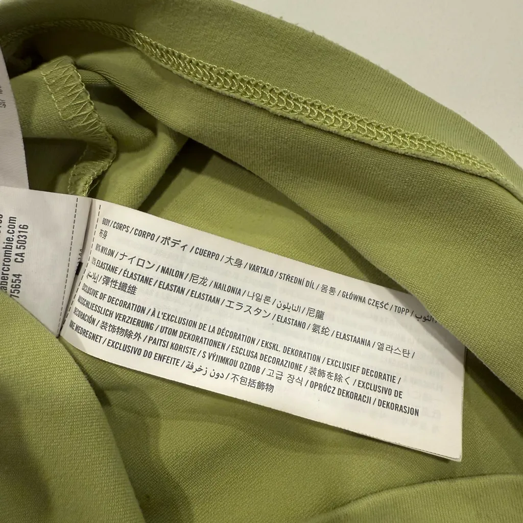 Abercrombie & Fitch Lime Green Corset Crop Top Tank Soft A&F Collection - Image 4