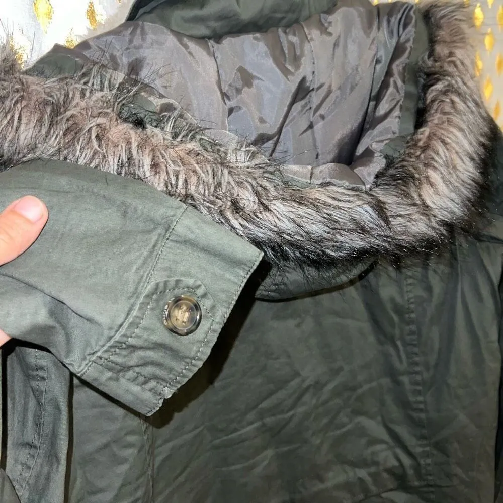 Ci Sono green coat for hooded Sherpa fluffy size L - Image 5