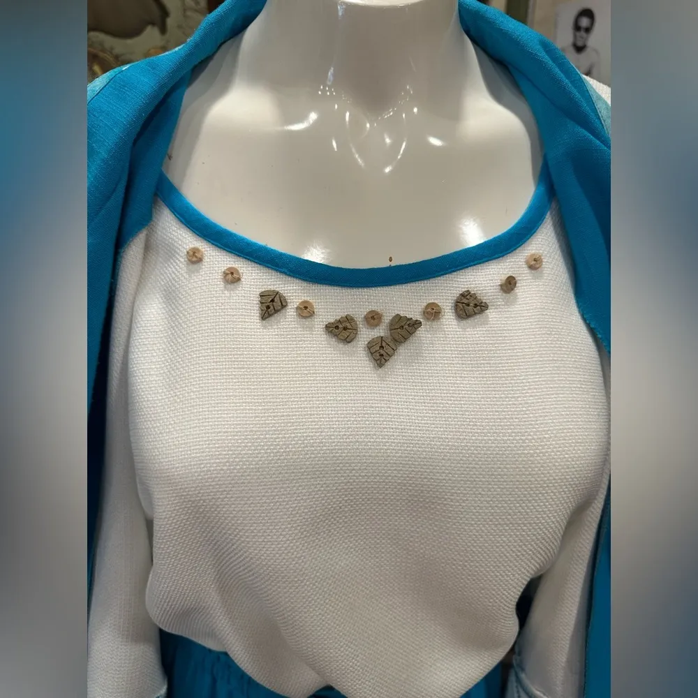 EUC NANCY BOLEN 3 pice outfit with Relaxed Fit and Turquoise & woods Accents Blue Size L - Image 9