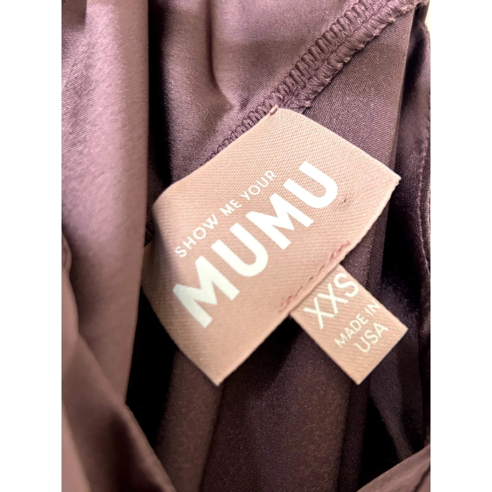 Show Me Your Mumu Verona Cowl Dress Dusty Plum Luxe Satin XXS NWT - Image 7