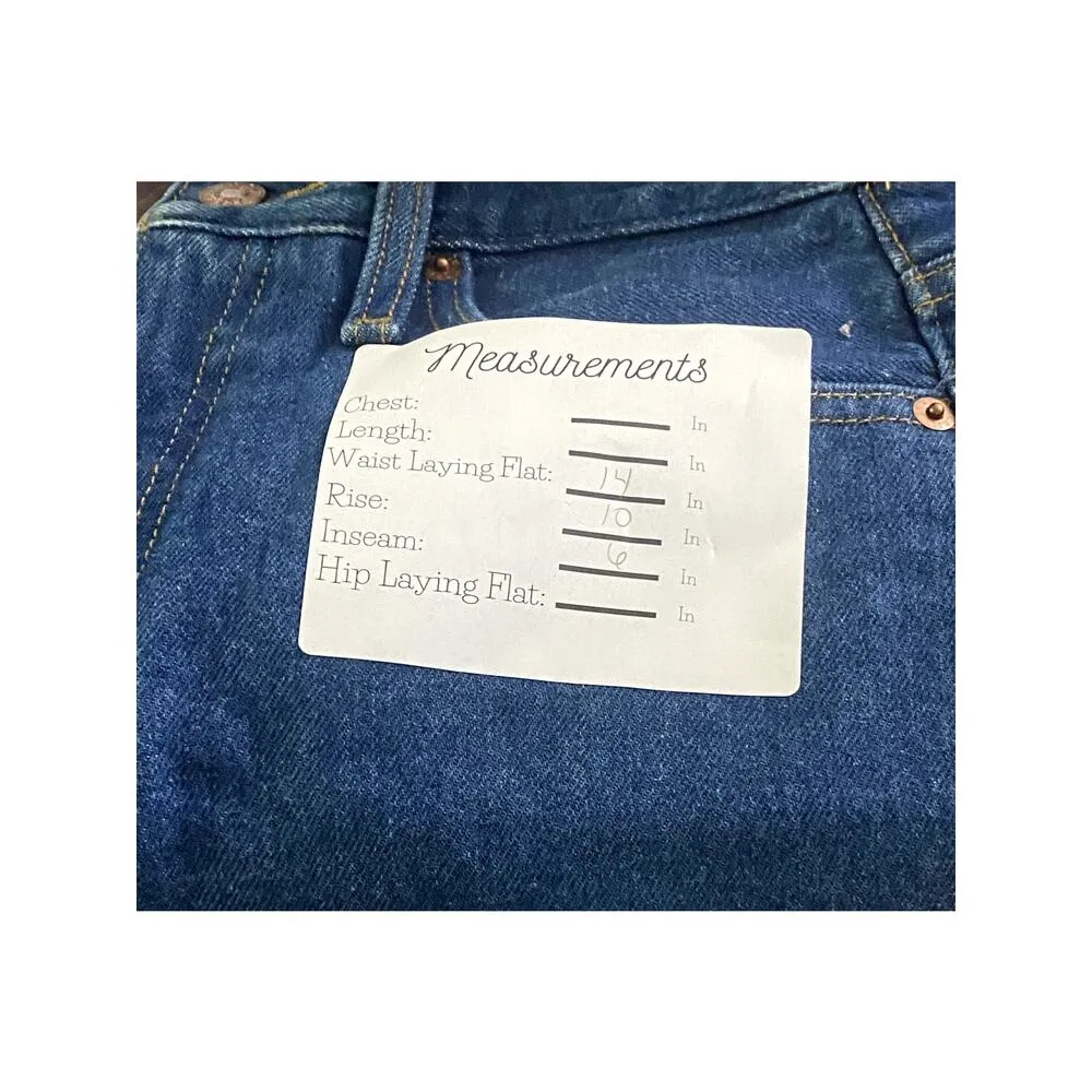 NWT J.Crew Cutoff Mid Length Jean Shorts Mid Rise Raw Hem 24 Dark Blue Wash - Image 7