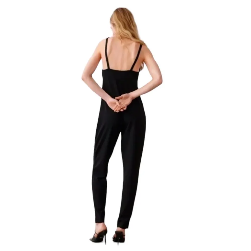 Zara Strappy Jumpsuit Black Size Small - Image 3