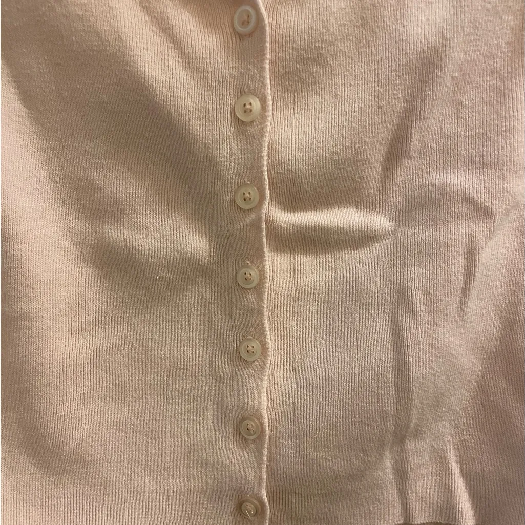 Brandy Melville Athelia Knit Crop Top Sleeveless Pink Button Up Ribbed Small - Image 2