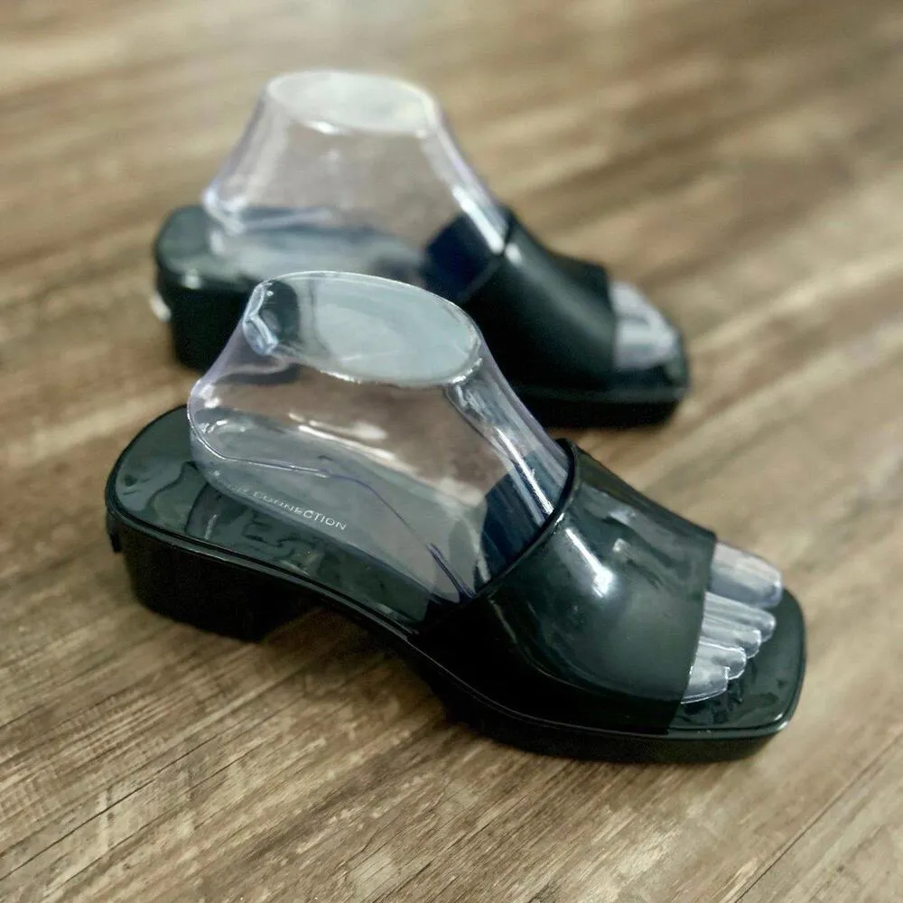 French Connection Women’s Shiny Black Sandals - Image 4