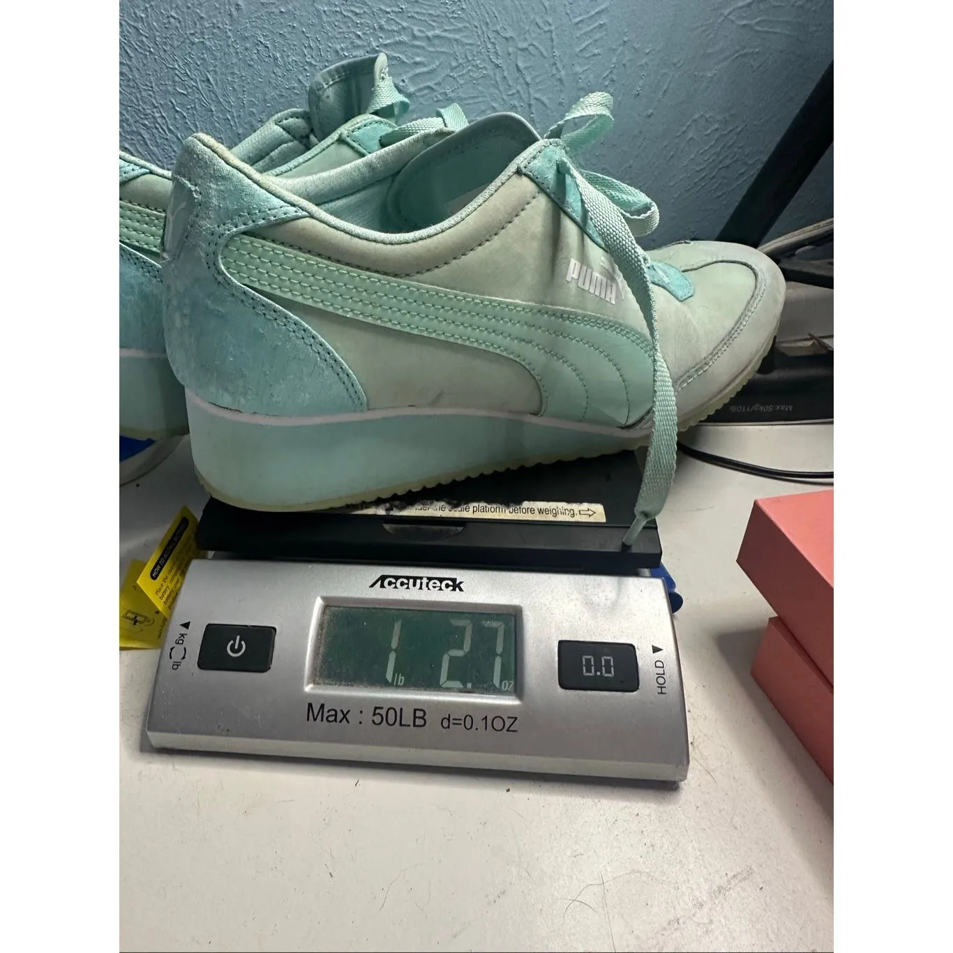 Puma Women's Size 9.5  Eco Ortholite Wedge Suede Sneakers Shoes - Image 8