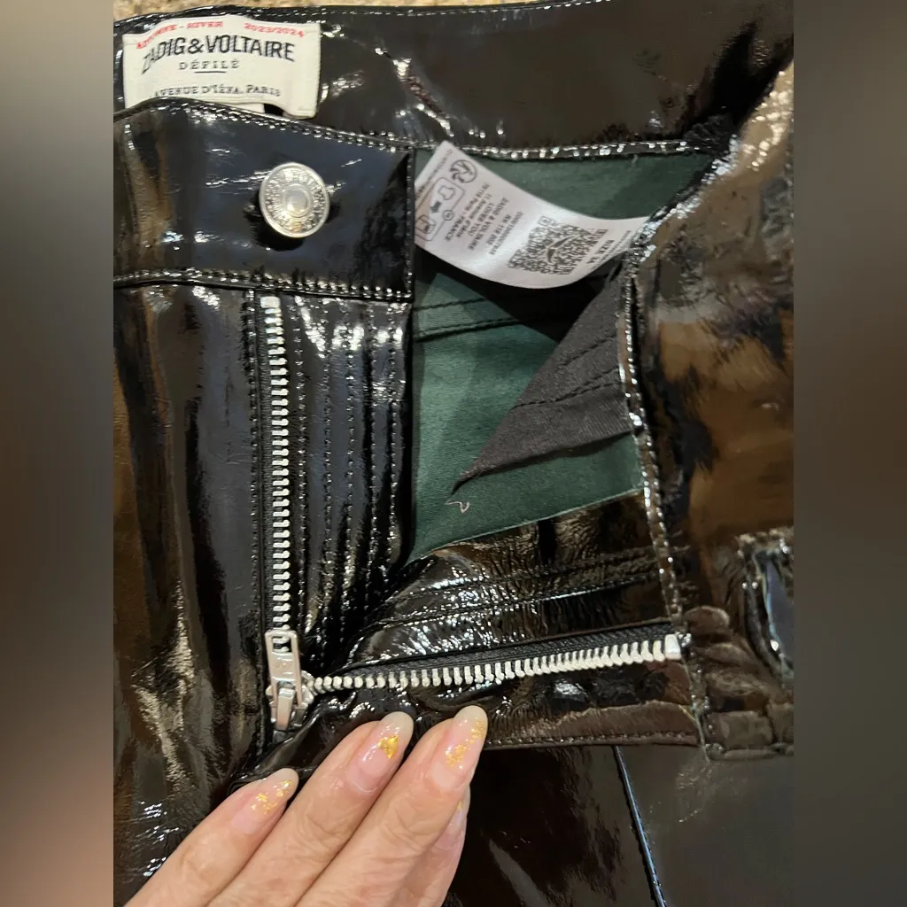 Zadig & Voltaire Défilé Peko Vinyl Lambskin Leather Pants NWT Size 34 FR/2 US - Image 9