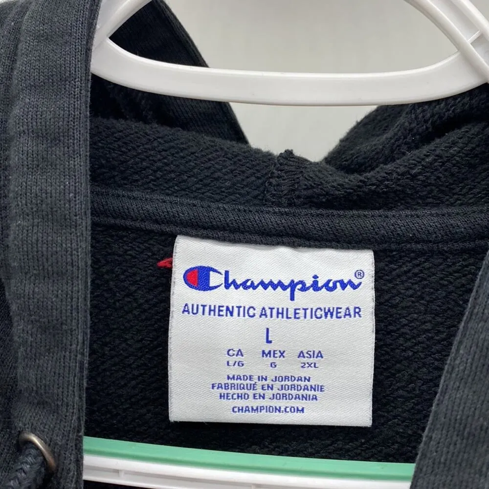 Champion Stanford university college black hoodie  football unisex size L - Image 7