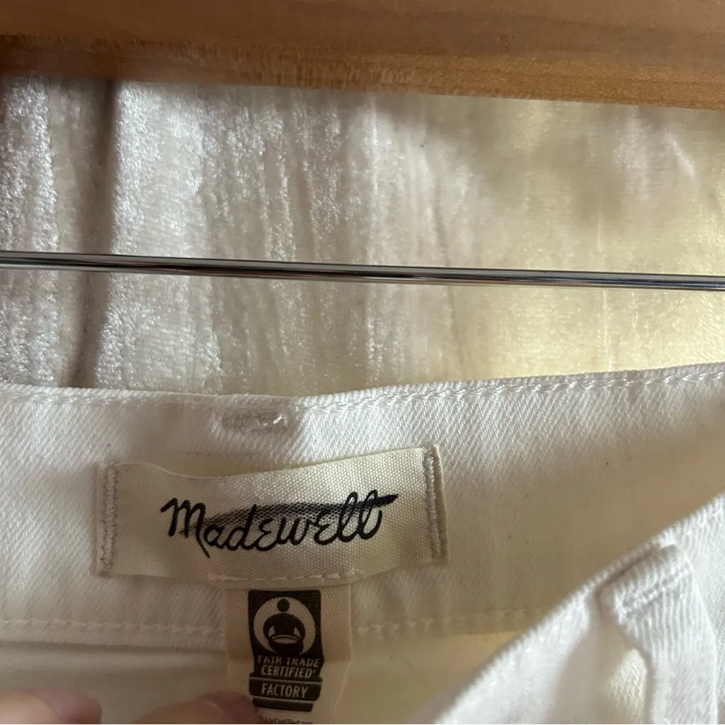 Madewell The Petite '90s‎ Straight Jean High Rise Tile White NWT Size 26P - Image 6