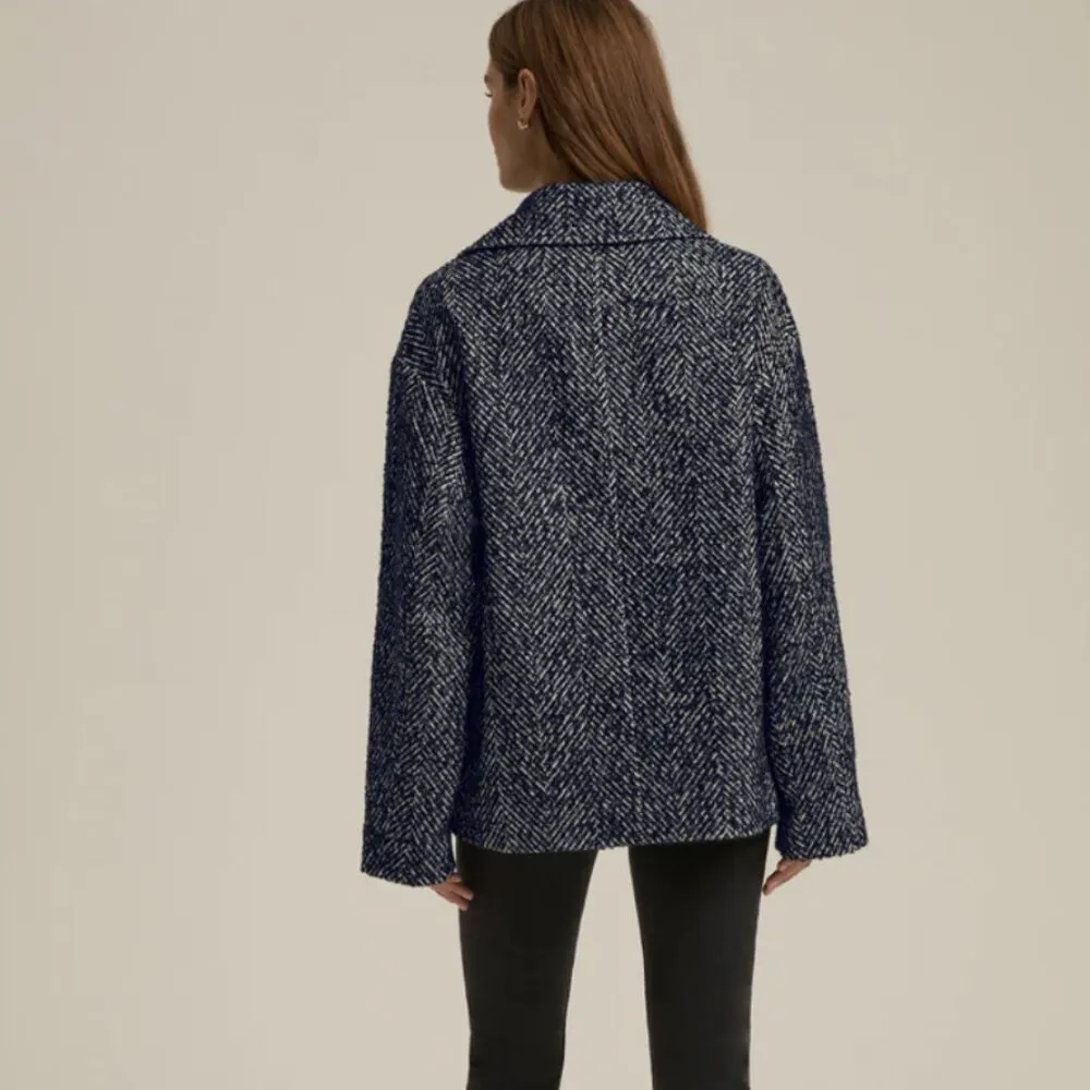 Favorite Daughter‎ Peacoat Oversized Herringbone Navy XL Blue - Image 4