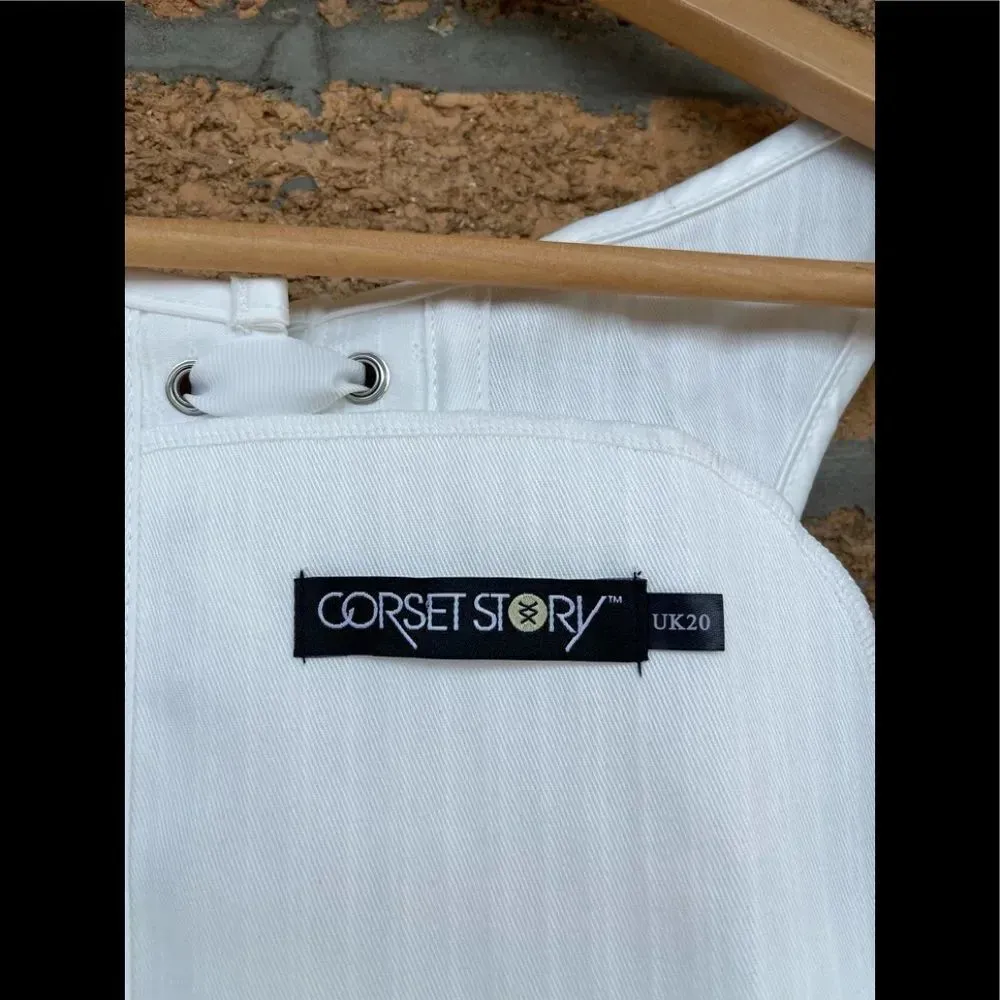 Corset Story High Back Underbust Corset w/ Straps size 20UK/16US White - Image 5