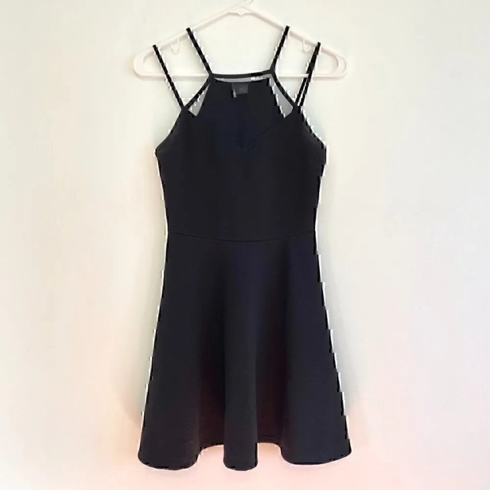 SPARKLE FADE URBAN OUTFITTERS UO Mesh Panel High Neck Skater Dress Black Mini S - Image 2