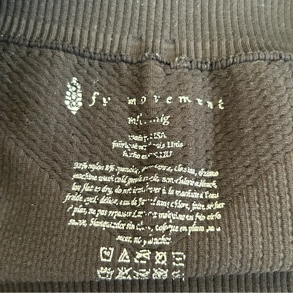 Free People Movement Black Waffle Ribbed Athletic Workout Hot Pants Shorts M/L Size M - Image 3