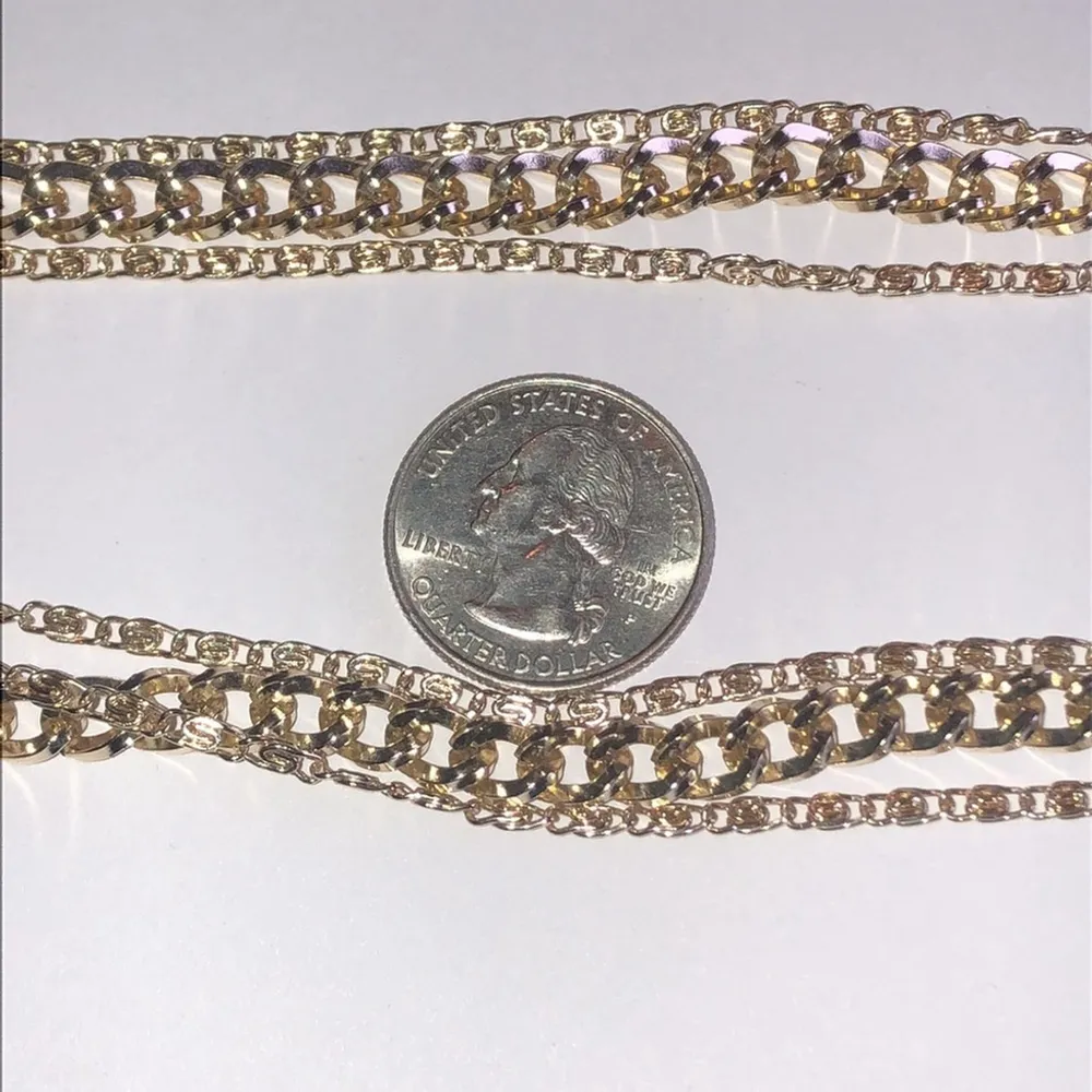 Vintage West Germany Gold Tone Multi Strand Long Boho Retro Necklace - Image 4