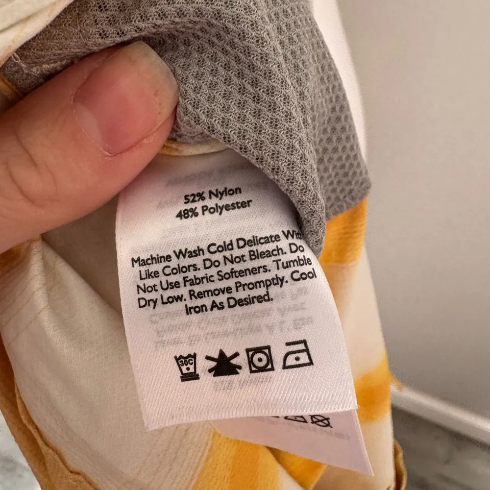 Eddie Bauer Yellow White Checkered Classic Fit Button Down Women’s L Gorpcore - Image 6