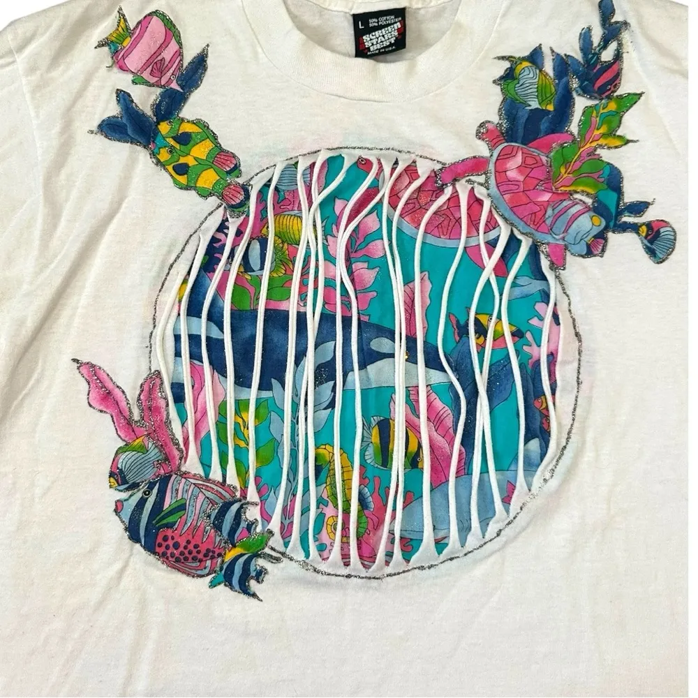 Vintage 90s Fish Ocean T - Image 3