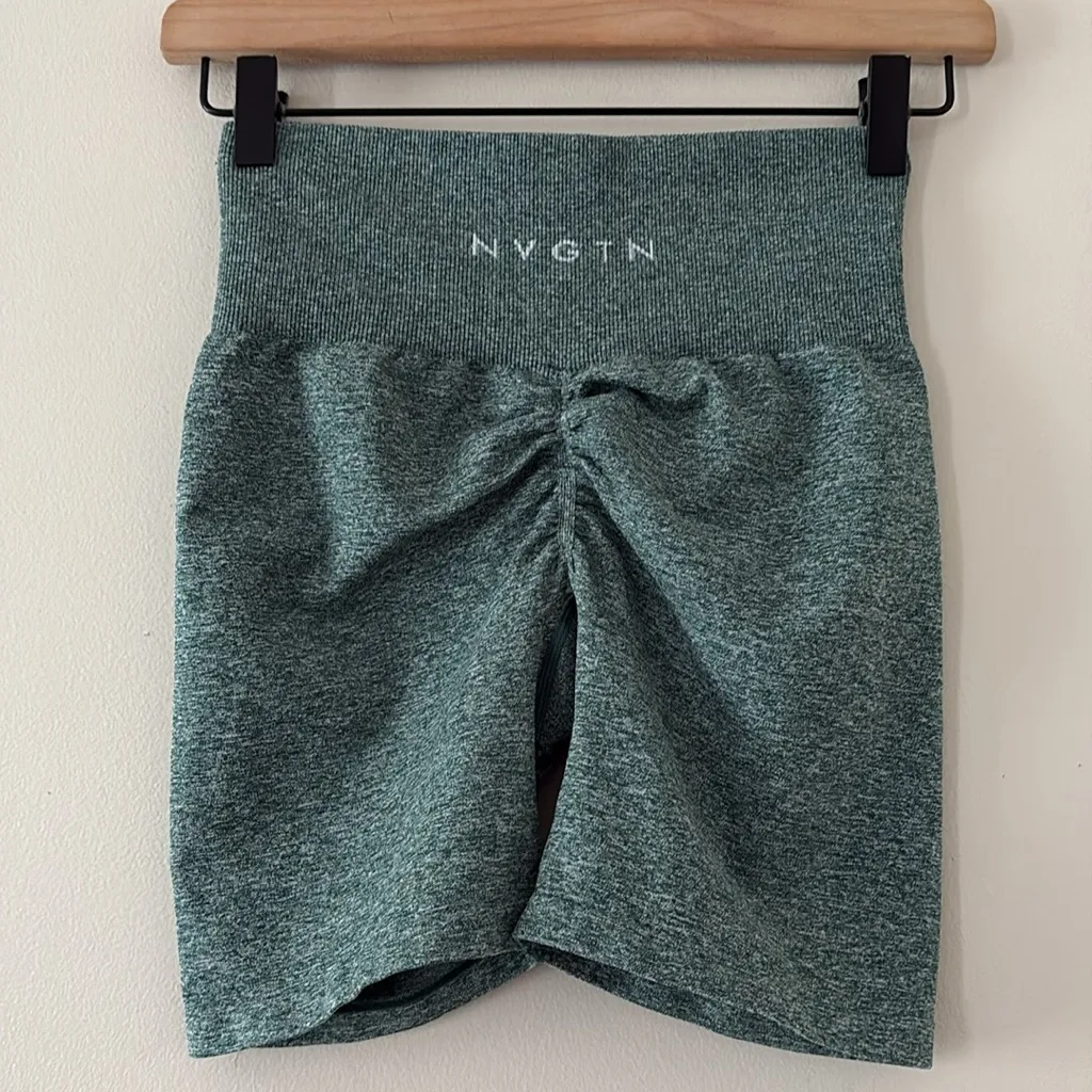 NVGTN Seamless Biker Shorts High Rise 6” Green Size XS - Image 3