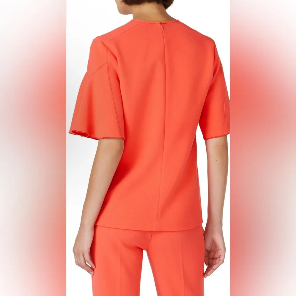 Victoria Victoria Beckham Women’s Coral Flounce Hem Sleeve Top Size 6 - Image 9