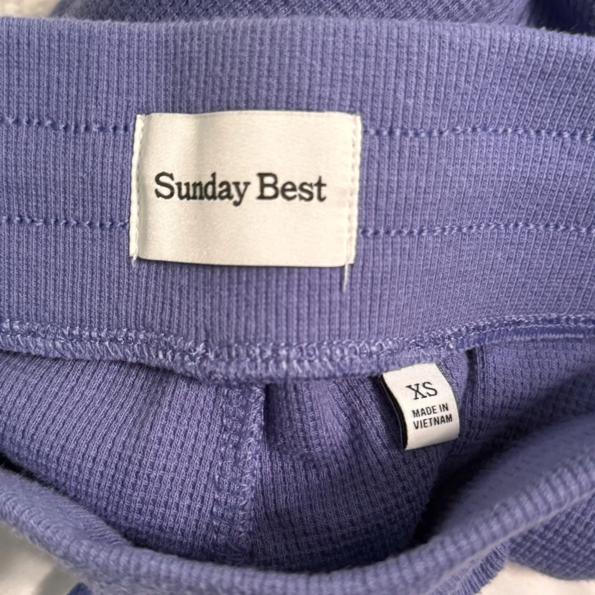 Aritzia  Sunday Best Baby Waffle Pant in Cornflower Blue - Image 4